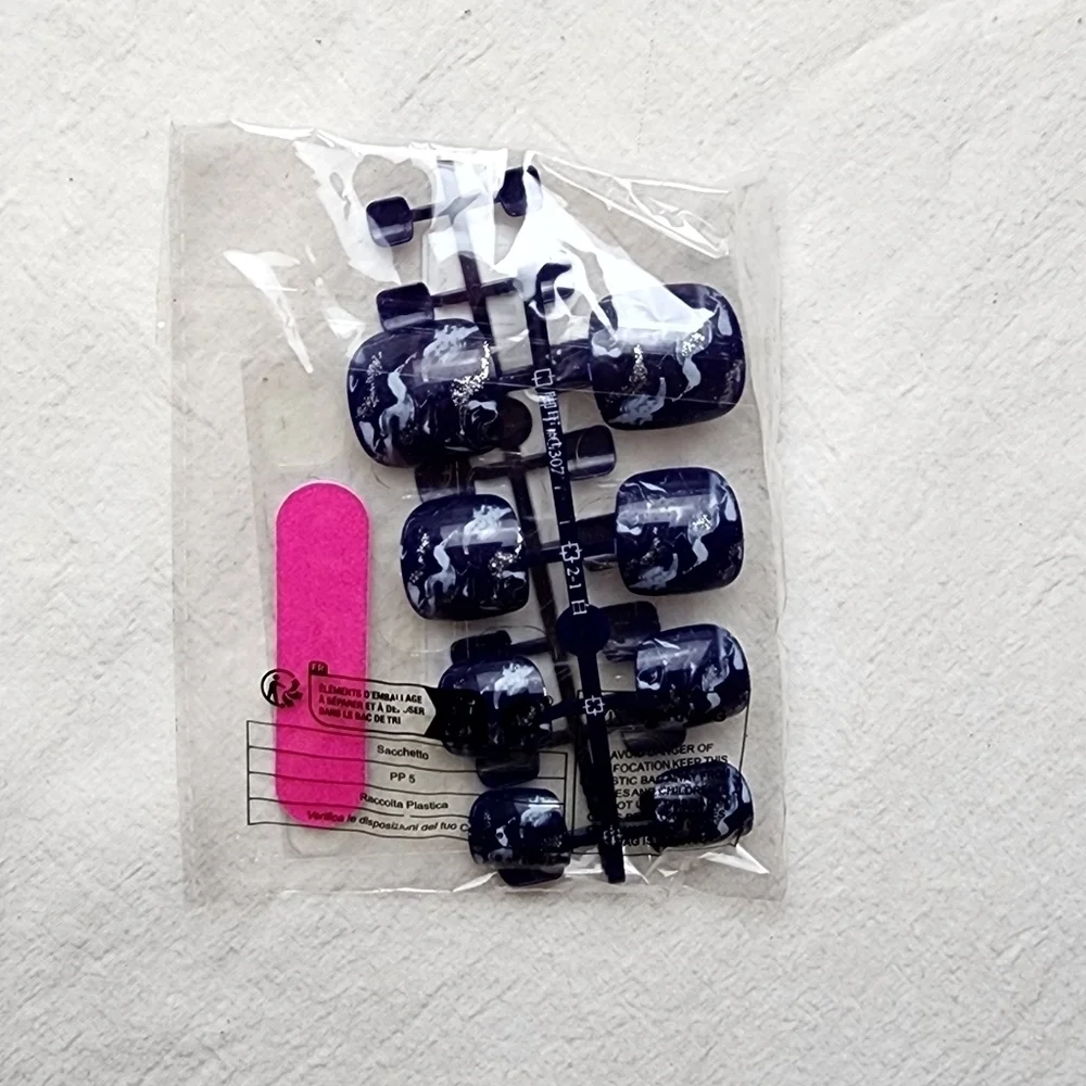 24 Pieces Fake Toe Press On Nails